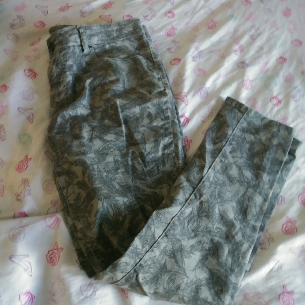 Grey feather pants